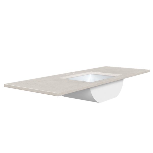 Daisy White 49 in. W x 22 in. D Cultured Marble Rectangular Undermount Single Basin Vanity Top