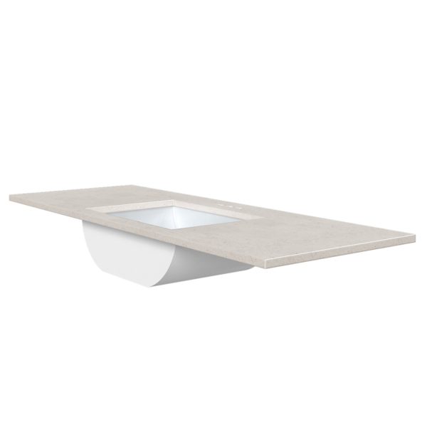 Daisy White 49 in. W x 22 in. D Cultured Marble Rectangular Undermount Single Basin Vanity Top