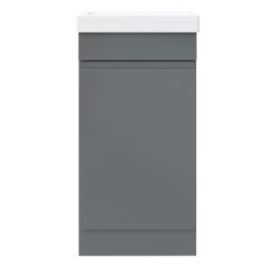 Exeter 17-1/2 in. W x 13-1/2 in. D Bath Vanity in Gray Gloss with Porcelain Vanity Top in White with White Basin