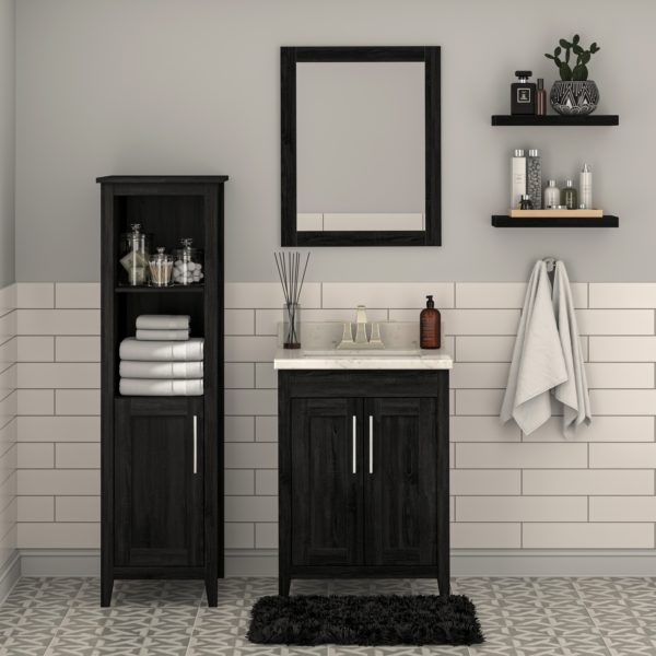 Foxglove 24"W x 21-5/8"D Coal Black Vanity Cabinet