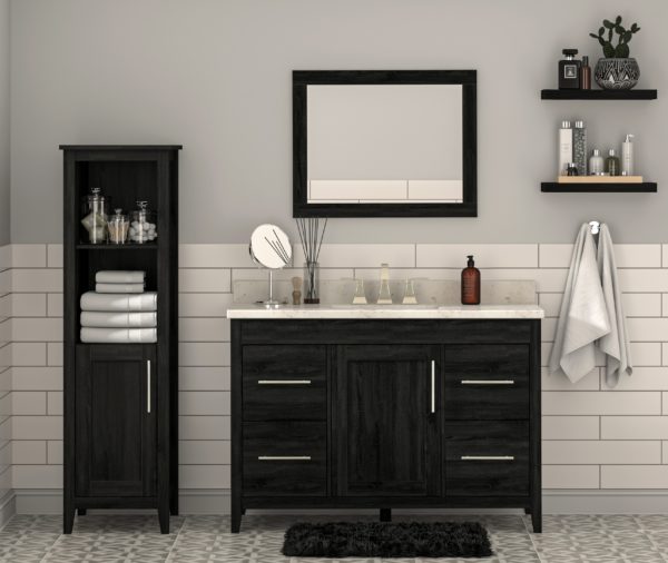 Foxglove 48"W x 21-5/8"D Coal Black Vanity Cabinet