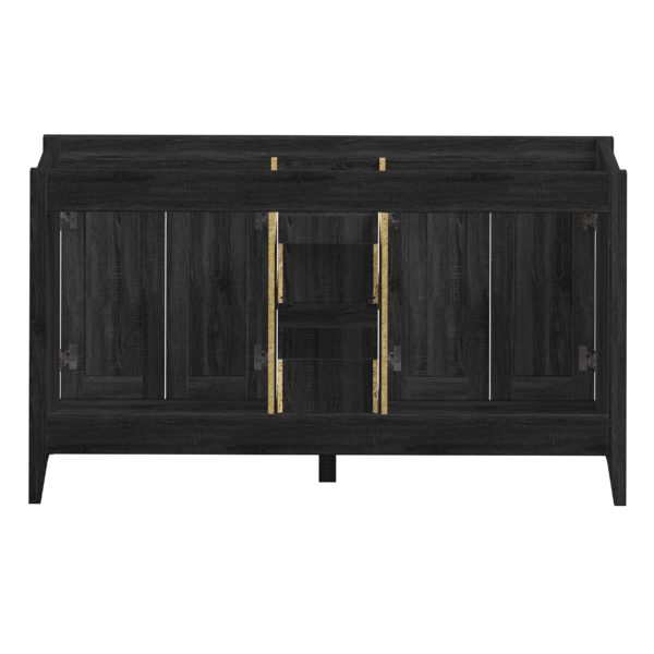 Foxglove 60"W x 21-5/8"D Coal Black Vanity Cabinet