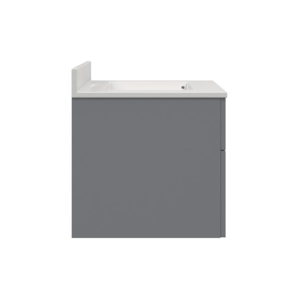 Gabrielle 25"W x 19"D Wall Hung Vanity Twilight Gray, Cultured Marble Vanity Top in Solid White with White Basin