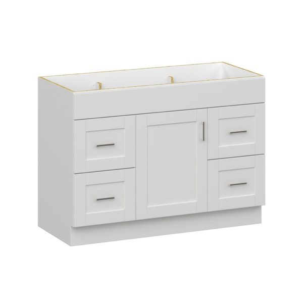 Hawkesbury 48" W vanity base in Pearl White