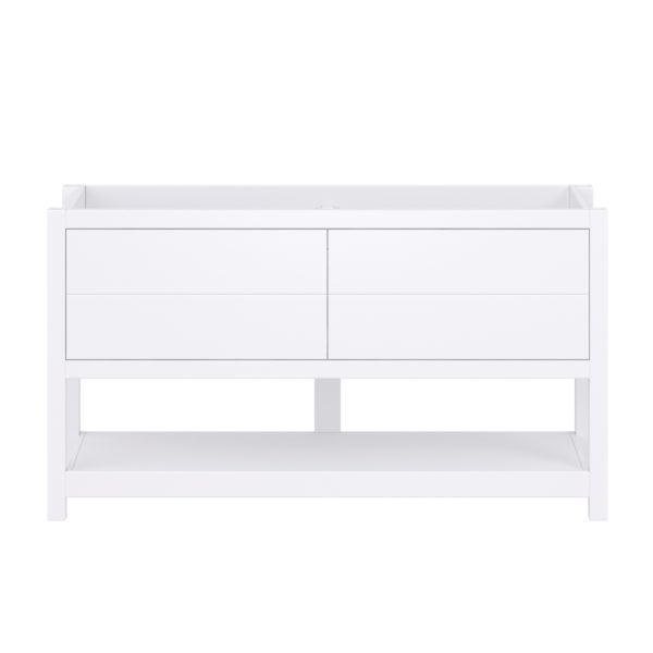 Hibiscus 60"W x 18-5/8"D Bright White Vanity Cabinet