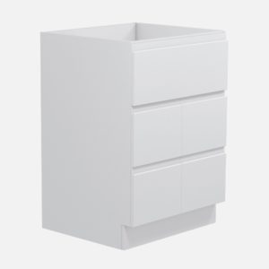 Larch 24"W x 21-3/4"D x 34-1/2"H Lustrous White Bathroom Vanity Cabinet