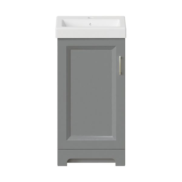 Lawrence 17-1/2"W x 13-1/2"D Gray Vanity and White Ceramic Vanity Top with Rectangular Integrated Bowl