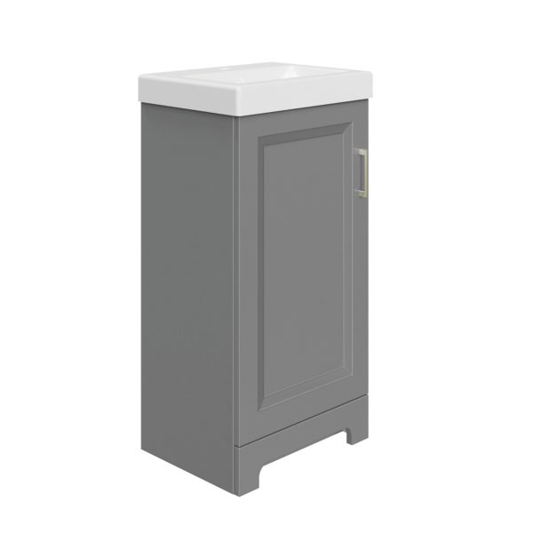 Lawrence 17-1/2"W x 13-1/2"D Gray Vanity and White Ceramic Vanity Top with Rectangular Integrated Bowl