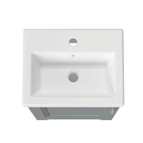 Lawrence 17-1/2"W x 13-1/2"D Gray Vanity and White Ceramic Vanity Top with Rectangular Integrated Bowl