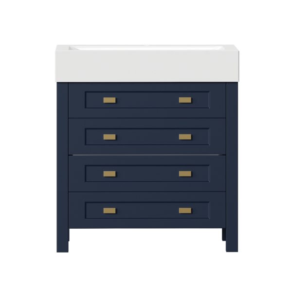 Matthiola 30-1/4"W x 17-1/2"D Prussian Blue Bathroom Vanity Cabinet