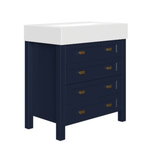 Matthiola 30-1/4"W x 17-1/2"D Prussian Blue Bathroom Vanity Cabinet