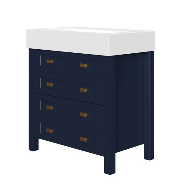 Matthiola 30-1/4"W x 17-1/2"D Prussian Blue Bathroom Vanity Cabinet