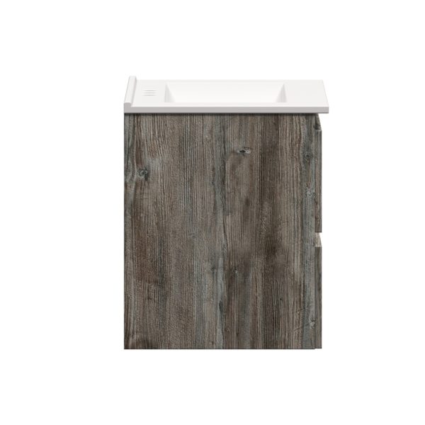 Sage 24 in. W x 18-1/2 in. D Vanity in Driftwood Gray with Porcelain Vanity Top in Solid White with White Basin