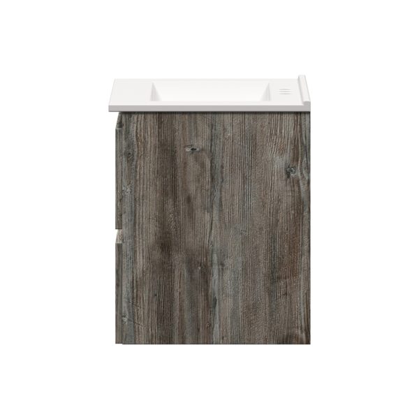 Sage 24 in. W x 18-1/2 in. D Vanity in Driftwood Gray with Porcelain Vanity Top in Solid White with White Basin