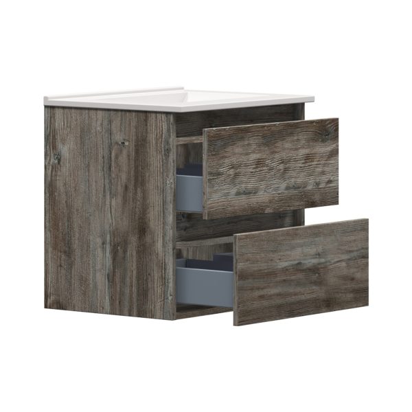 Sage 24 in. W x 18-1/2 in. D Vanity in Driftwood Gray with Porcelain Vanity Top in Solid White with White Basin