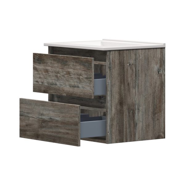 Sage 24 in. W x 18-1/2 in. D Vanity in Driftwood Gray with Porcelain Vanity Top in Solid White with White Basin