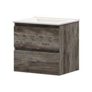 Sage 24 in. W x 18-1/2 in. D Vanity in Driftwood Gray with Porcelain Vanity Top in Solid White with White Basin