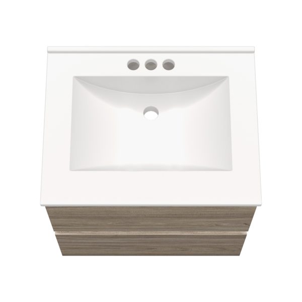 Sage 24 in. W x 18-1/2 in. D Vanity in Savanna with Porcelain Vanity Top in Solid White with White Basin