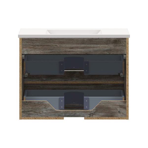 Sage 30 in. W x 18-1/2 in. D Vanity in Driftwood Gray with Porcelain Vanity Top in Solid White with White Basin