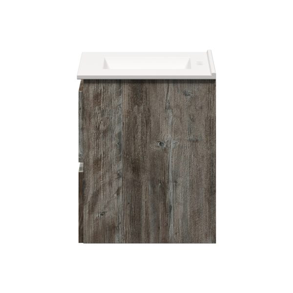 Sage 30 in. W x 18-1/2 in. D Vanity in Driftwood Gray with Porcelain Vanity Top in Solid White with White Basin