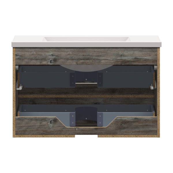 Sage 36 in. W x 18-1/2 in. D Vanity in Driftwood Gray with Porcelain Vanity Top in Solid White with White Basin