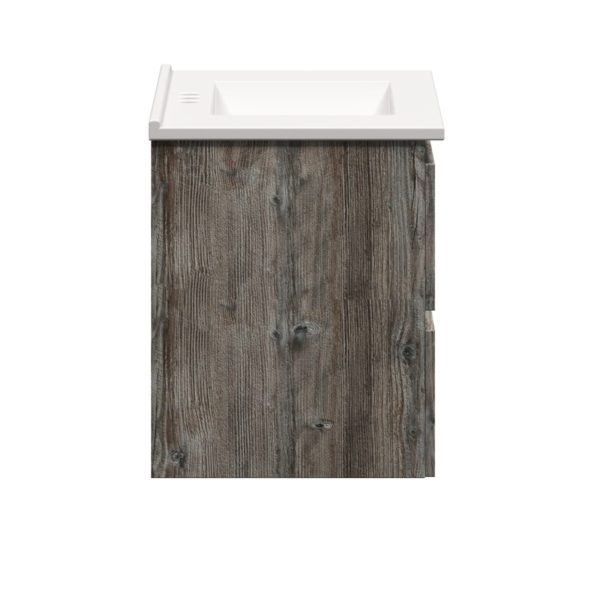 Sage 36 in. W x 18-1/2 in. D Vanity in Driftwood Gray with Porcelain Vanity Top in Solid White with White Basin