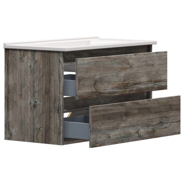 Sage 36 in. W x 18-1/2 in. D Vanity in Driftwood Gray with Porcelain Vanity Top in Solid White with White Basin