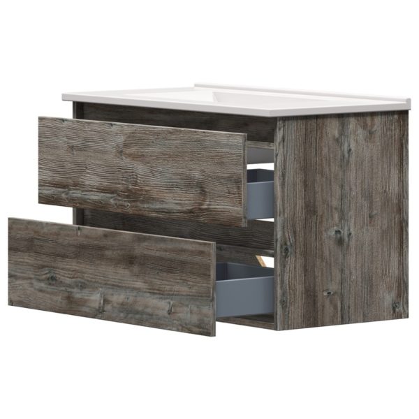 Sage 36 in. W x 18-1/2 in. D Vanity in Driftwood Gray with Porcelain Vanity Top in Solid White with White Basin