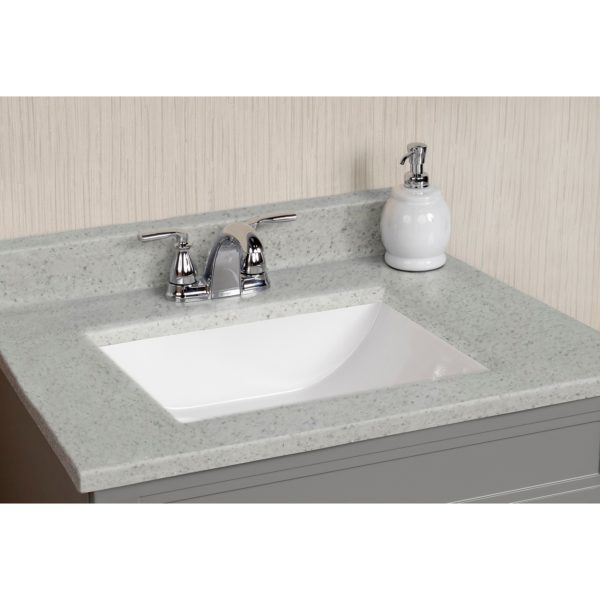 Silver Poplar 25 in. W x 22 in. D Cultured Marble Rectangular Undermount Single Basin Vanity Top