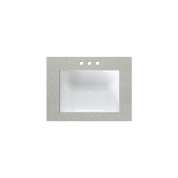 Silver Poplar 25 in. W x 22 in. D Cultured Marble Rectangular Undermount Single Basin Vanity Top