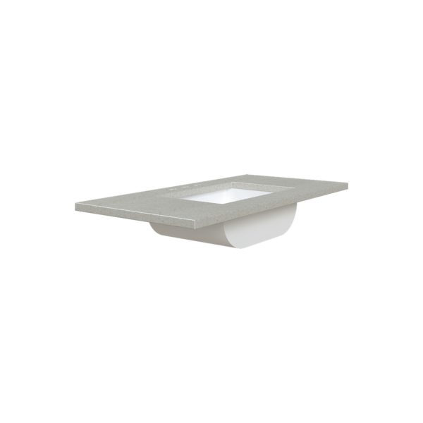 Silver Poplar 37 in. W x 22 in. D Cultured Marble Rectangular Undermount Single Basin Vanity Top