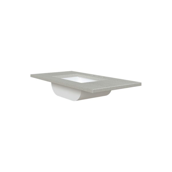 Silver Poplar 37 in. W x 22 in. D Cultured Marble Rectangular Undermount Single Basin Vanity Top