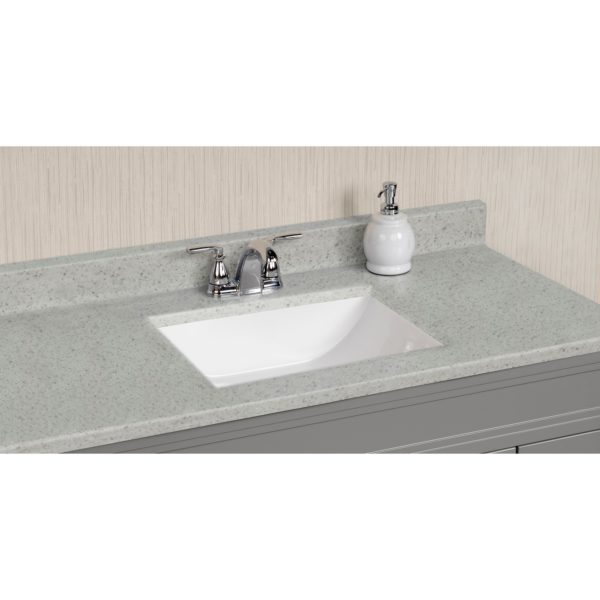 Silver Poplar 37 in. W x 22 in. D Cultured Marble Rectangular Undermount Single Basin Vanity Top