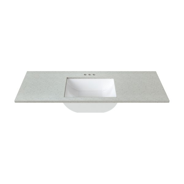 Silver Poplar 49 in. W x 22 in. D Cultured Marble Rectangular Undermount Single Basin Vanity Top