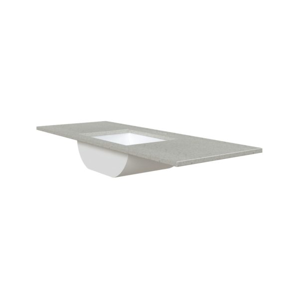 Silver Poplar 49 in. W x 22 in. D Cultured Marble Rectangular Undermount Single Basin Vanity Top