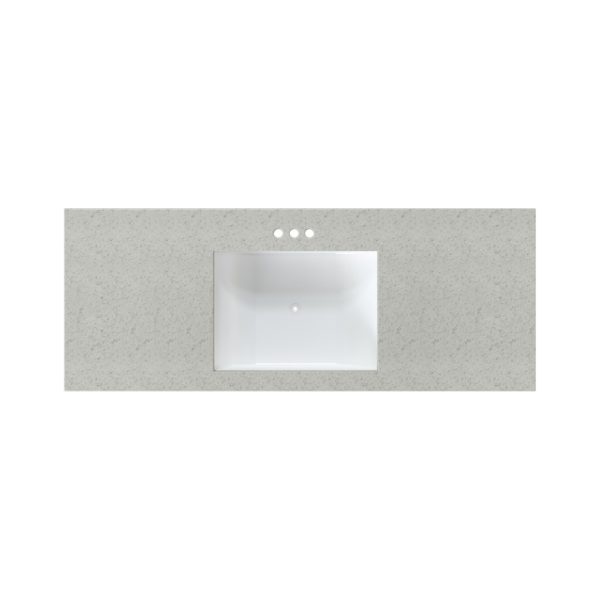 Silver Poplar 49 in. W x 22 in. D Cultured Marble Rectangular Undermount Single Basin Vanity Top