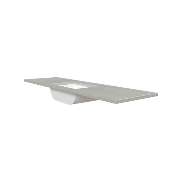 Silver Poplar 61 in. W x 22 in. D Cultured Marble Rectangular Undermount Single Basin Vanity Top