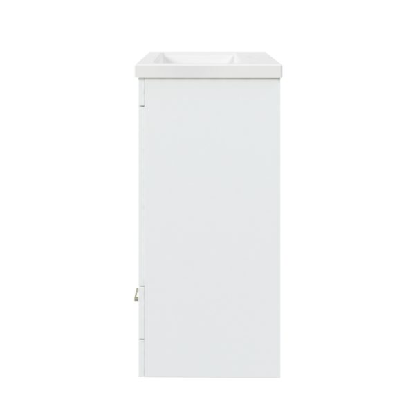 Southernwood 30-1/8"W x 15-1/2"D White Vanity and White Ceramic Vanity Top with Rectangular Integrated Bowl