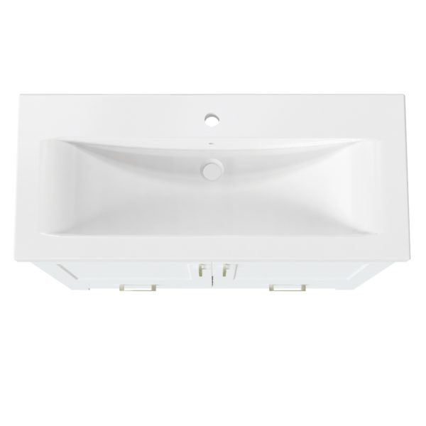 Southernwood 36"W x 15-1/2"D White Vanity and White Ceramic Vanity Top with Rectangular Integrated Bowl