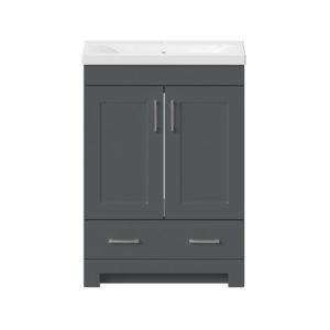 Southernwood 24"W x 15-1/2"D Cool Gray Vanity and White Ceramic Vanity Top with Rectangular Integrated Bowl