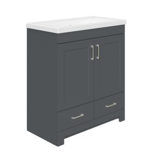 Southernwood 30-1/8"W x 15-1/2"D Cool Gray Vanity and White Ceramic Vanity Top with Rectangular Integrated Bowl