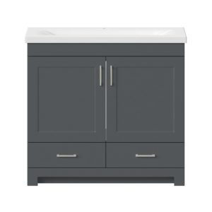 Southernwood 36"W x 15-1/2"D Cool Gray Vanity and White Ceramic Vanity Top with Rectangular Integrated Bowl