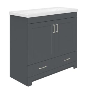 Southernwood 36"W x 15-1/2"D Cool Gray Vanity and White Ceramic Vanity Top with Rectangular Integrated Bowl