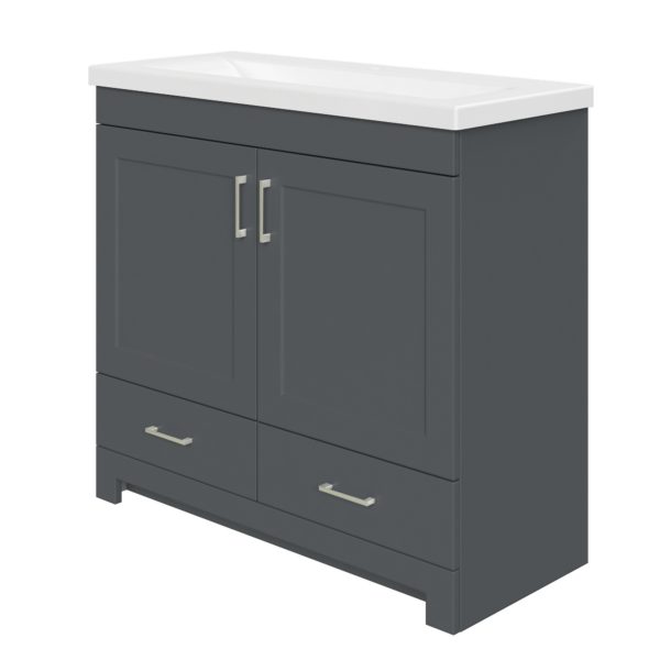 Southernwood 36"W x 15-1/2"D Cool Gray Vanity and White Ceramic Vanity Top with Rectangular Integrated Bowl