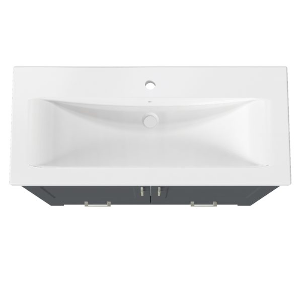 Southernwood 36"W x 15-1/2"D Cool Gray Vanity and White Ceramic Vanity Top with Rectangular Integrated Bowl