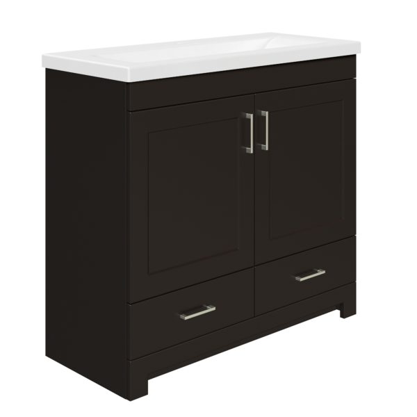 Southernwood 36"W x 15-1/2"D Cafecito Bean Vanity and White Ceramic Vanity Top with Rectangular Integrated Bowl