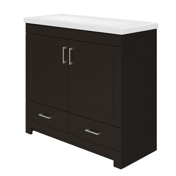 Southernwood 36"W x 15-1/2"D Cafecito Bean Vanity and White Ceramic Vanity Top with Rectangular Integrated Bowl