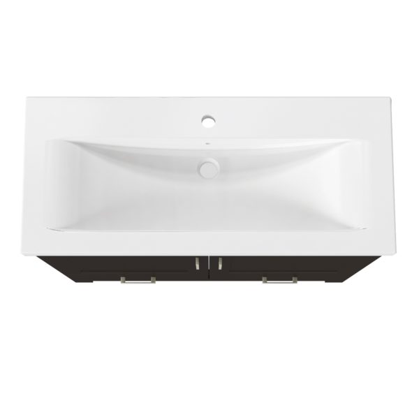 Southernwood 36"W x 15-1/2"D Cafecito Bean Vanity and White Ceramic Vanity Top with Rectangular Integrated Bowl