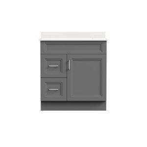 Strattford 30"W x 21 3/4"D x 32"H Matte Pewter Bathroom Vanity Cabinet