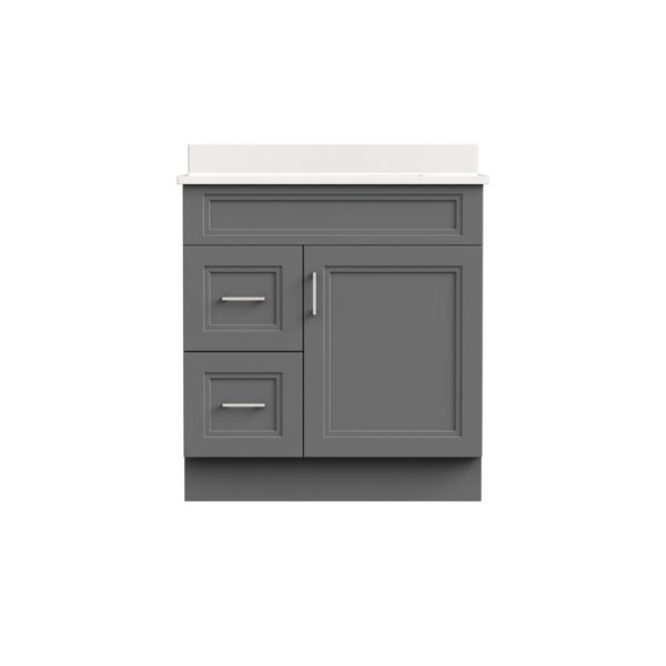 Strattford 30"W x 21 3/4"D x 32"H Matte Pewter Bathroom Vanity Cabinet